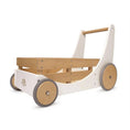 Afbeelding laden in Galerijviewer, Kinderfeets 2-in-1 houten opbergkar & loopwagen - Wit Kids Plus