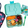 Afbeelding laden in Galerijviewer, Yumbox Original - lekvrije Bento box lunchbox - 6 vakken - Serene Aqua / Paris tray Kids Plus