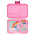 Afbeelding laden in Galerijviewer, Yumbox Tapas XL - lekvrije Bento box lunchbox - 4 vakken - Capri Pink / Rainbow tray Kids Plus