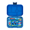 Afbeelding laden in Galerijviewer, Yumbox Original - lekvrije Bento box lunchbox - 6 vakken - Surf Blue / Race Cars tray Kids Plus