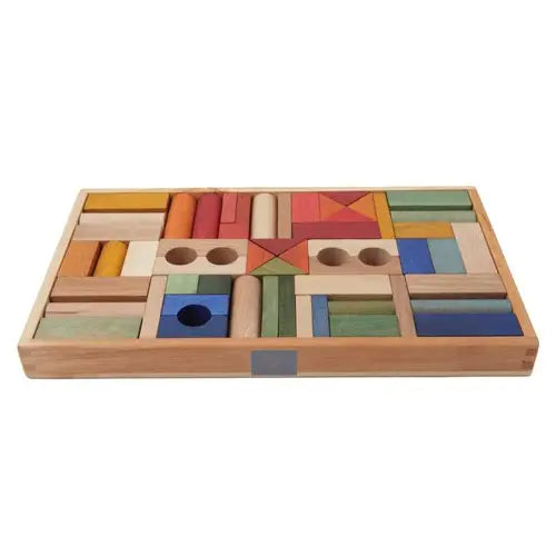 Wooden story Houten blokken in lade - 54 stuks Rainbow