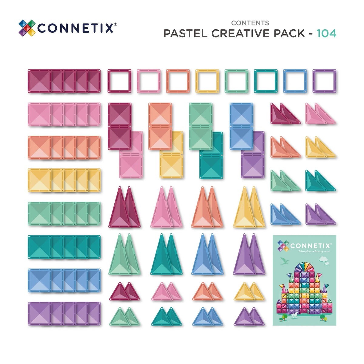 CONNETIX Pastel Creative Pack – 104 stuks Kids Plus
