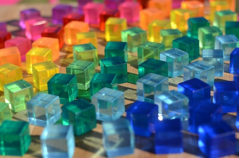 Bauspiel Set van 100 Lucent Cubes