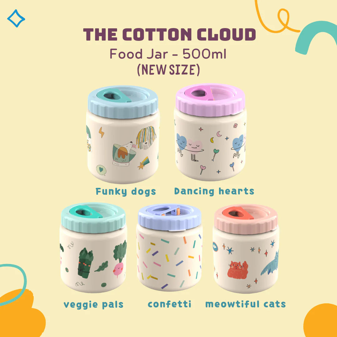 The Cotton Cloud Big Thermo Food Jar - Veggie Pals