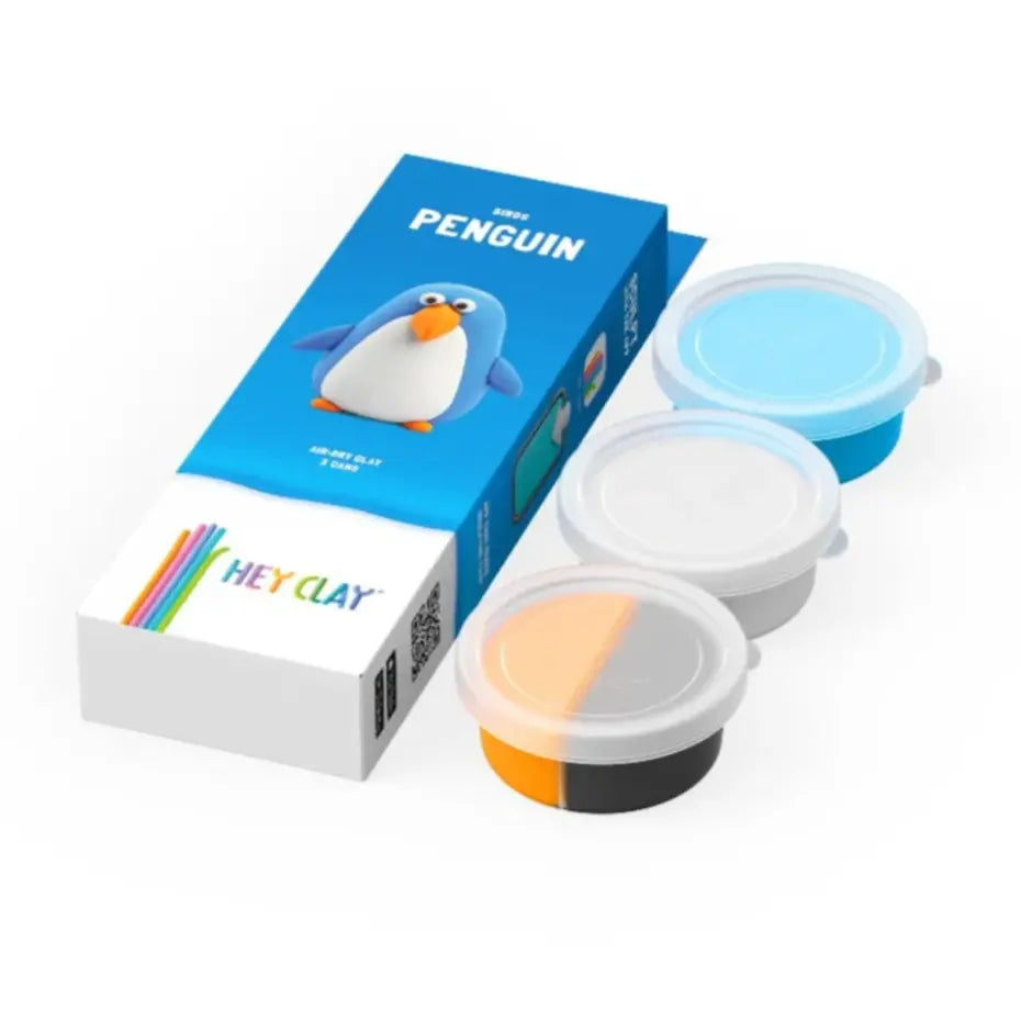 Hey Clay – Penguin – 3 potjes Kids Plus