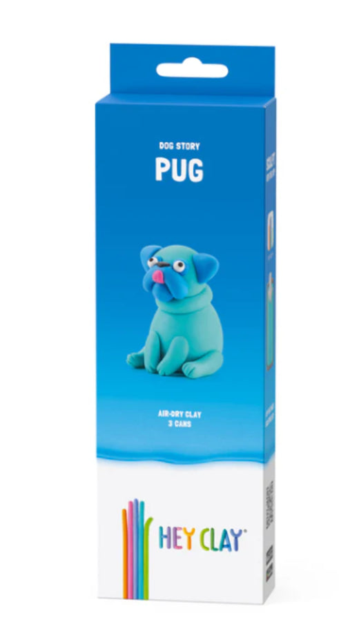 Hey Clay – Pug – 3 potjes Kids Plus