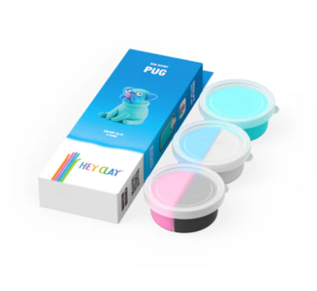 Hey Clay – Pug – 3 potjes Kids Plus