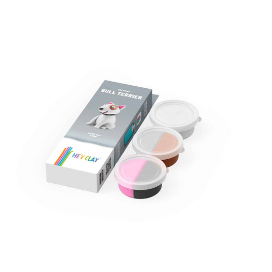 Hey Clay – Bull Terriër – 3 potjes Kids Plus