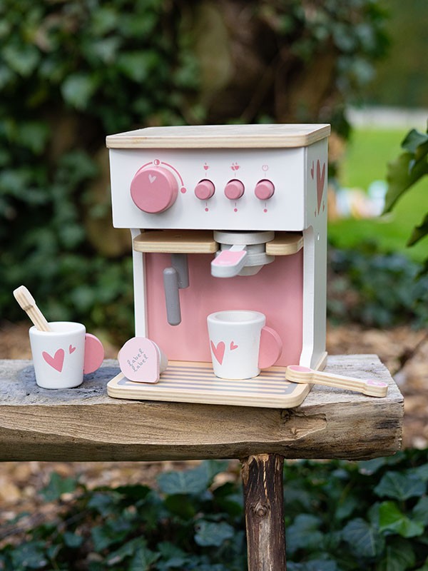 Label Label – Houten Espresso Machine – Pink Kids Plus