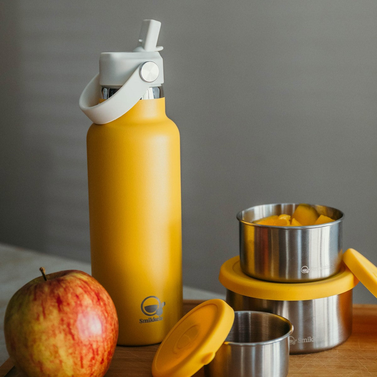 Smikkels RVS Thermosfles 500 ml – Geel Kids Plus