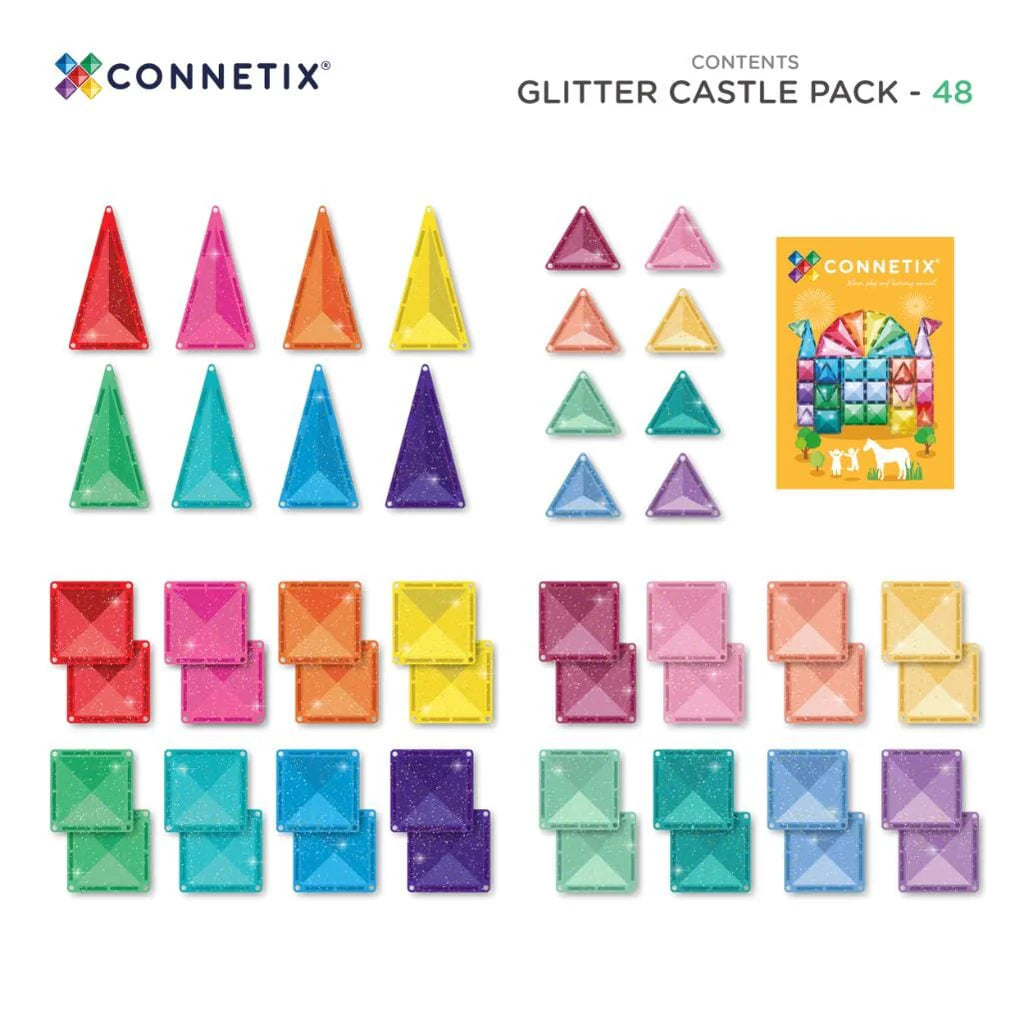 Connetix – Castle Glitter Pack 48 stuks Kids Plus