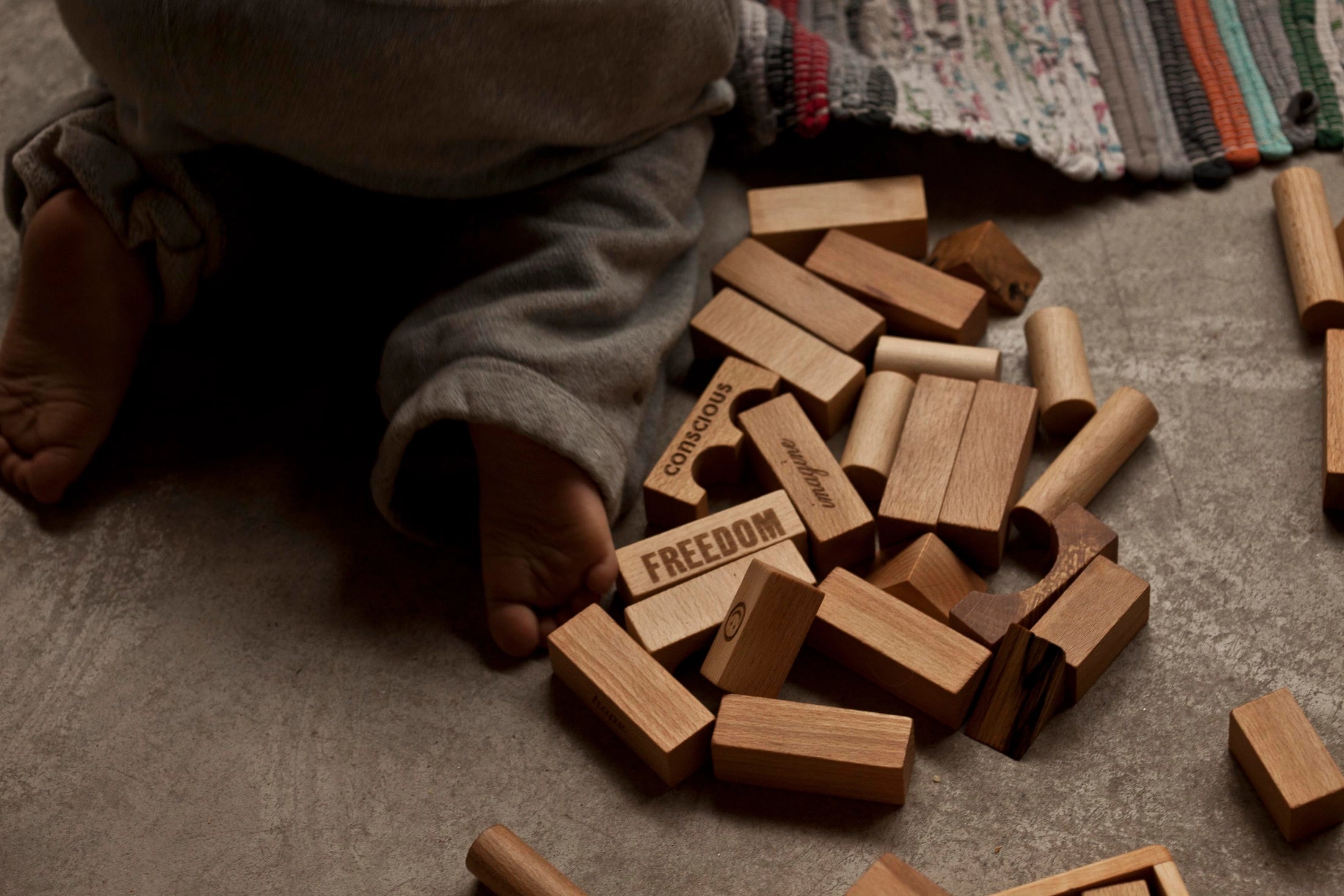 Blokken in Dienblad (30 stuks, Naturel)