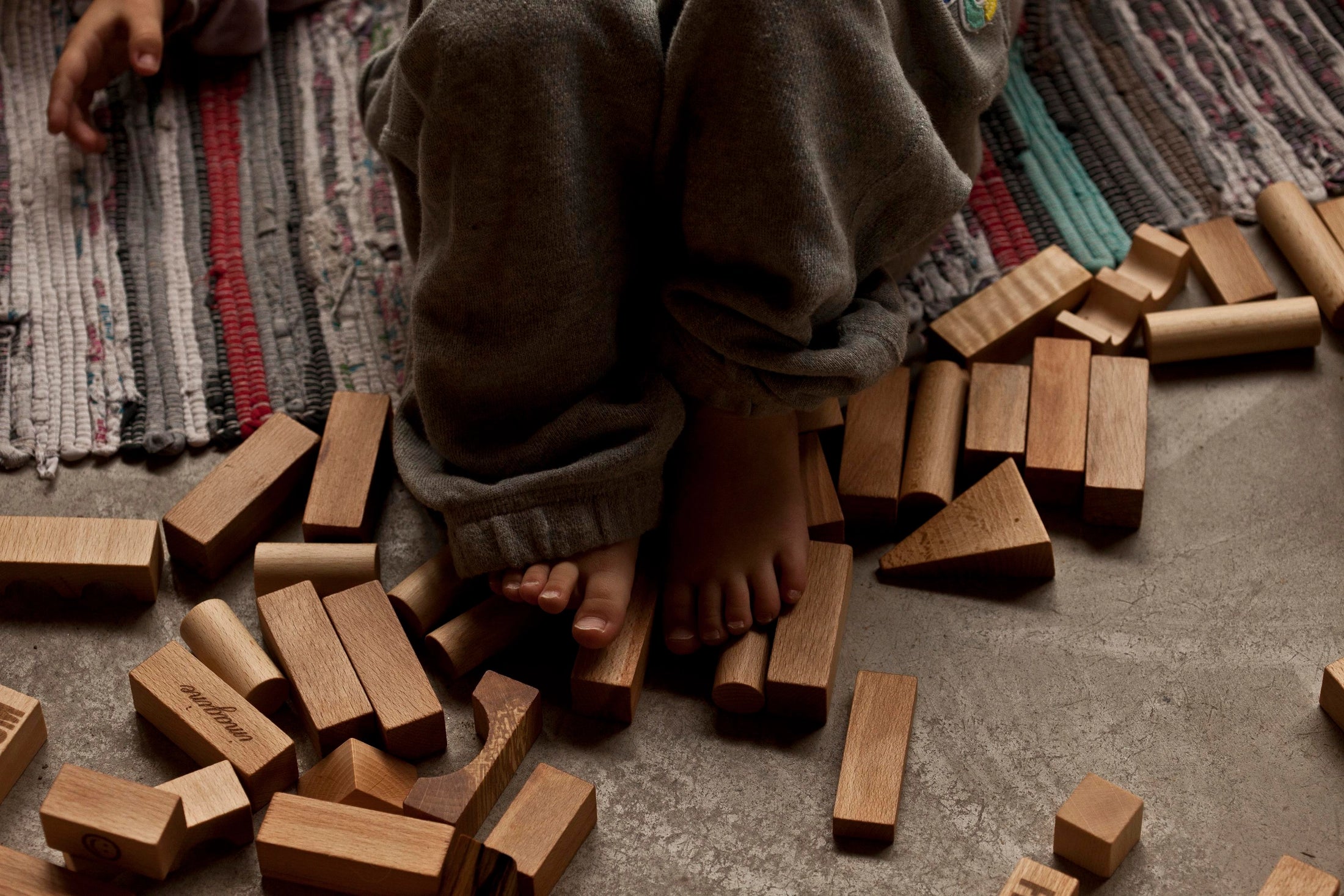 Blokken in Dienblad (30 stuks, Naturel)