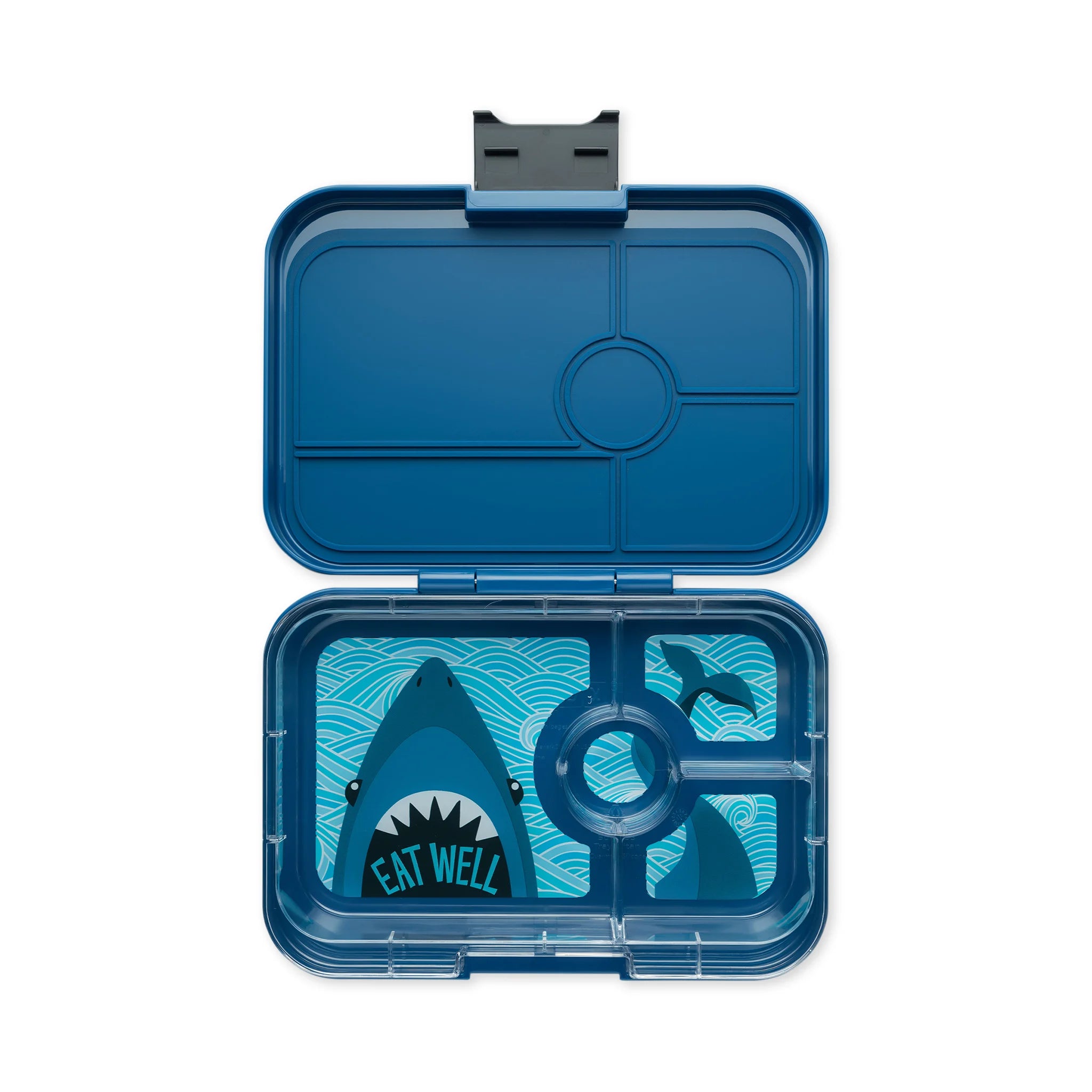 Yumbox Tapas XL - lekvrije Bento box lunchbox - 4 vakken - Monte Carlo Blue / Shark tray