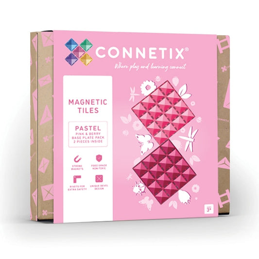 Connetix basis platen Pastel Pink & Berry 2 stuks