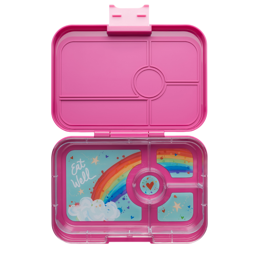 Yumbox Tapas XL - lekvrije Bento box lunchbox - 4 vakken - Malibu Purple / Rainbow tray