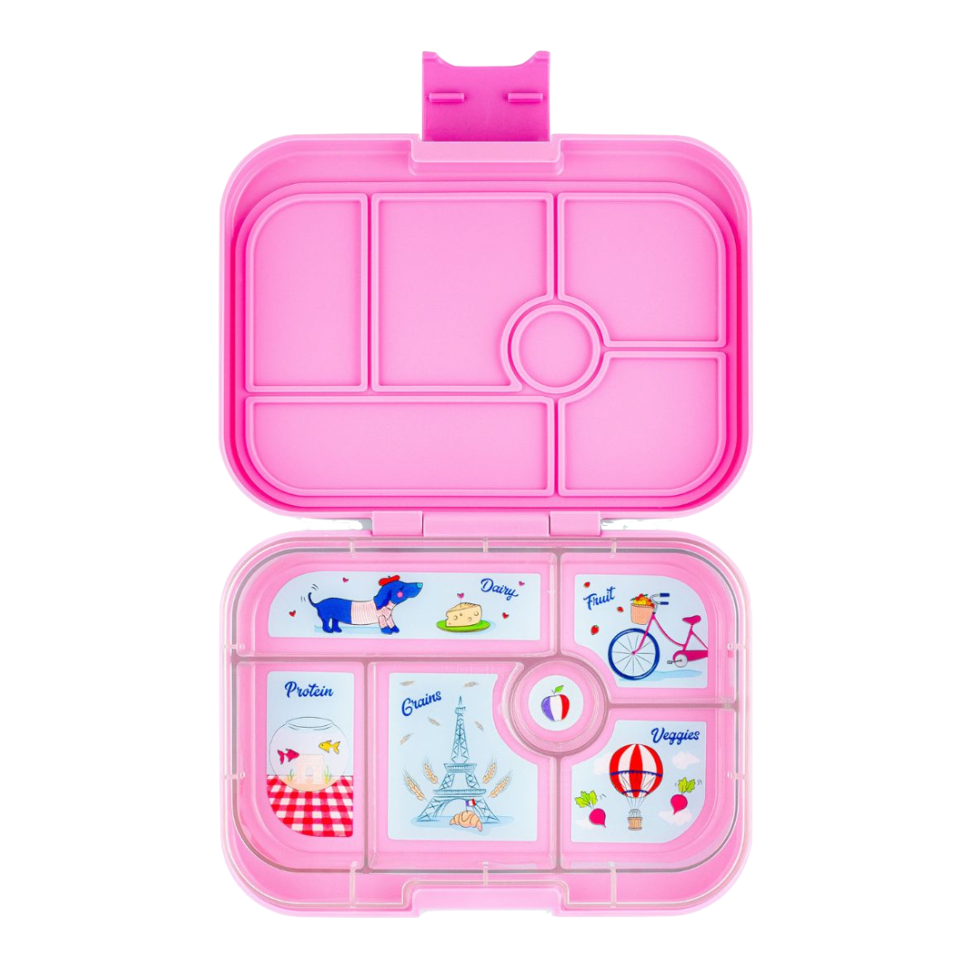 Yumbox Original - lekvrije Bento box lunchbox - 6 vakken - Fifi Pink / Paris tray