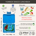 Afbeelding laden in Galerijviewer, Yumbox Snack - lekvrije Bento box lunchbox - 3 vakken - Surf Blue / Dinosaur tray
