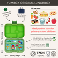 Afbeelding laden in Galerijviewer, Yumbox Original - lekvrije Bento box lunchbox - 6 vakken - Matcha Green / Funny Monsters tray
