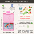 Afbeelding laden in Galerijviewer, Yumbox Snack - lekvrije Bento box lunchbox - 3 vakken - Power Pink / Rainbow tray
