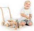 Afbeelding laden in Galerijviewer, Label Label – Houten Loopwagen met Blokken blauw Kids Plus

