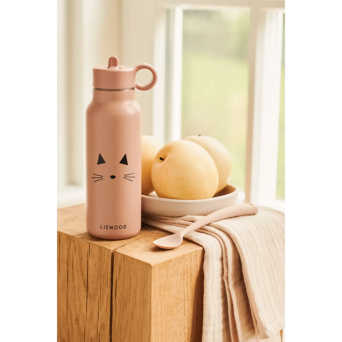 Liewood Falk Water Bottle 350 ml – Cat Dark Rose Kids Plus